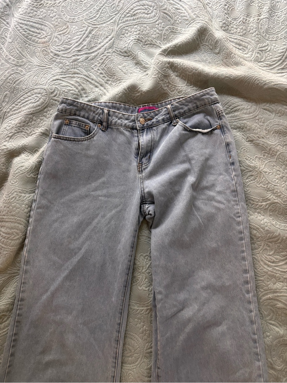 Edikted Baggy wide/straight Leg Jeans in Light Wash